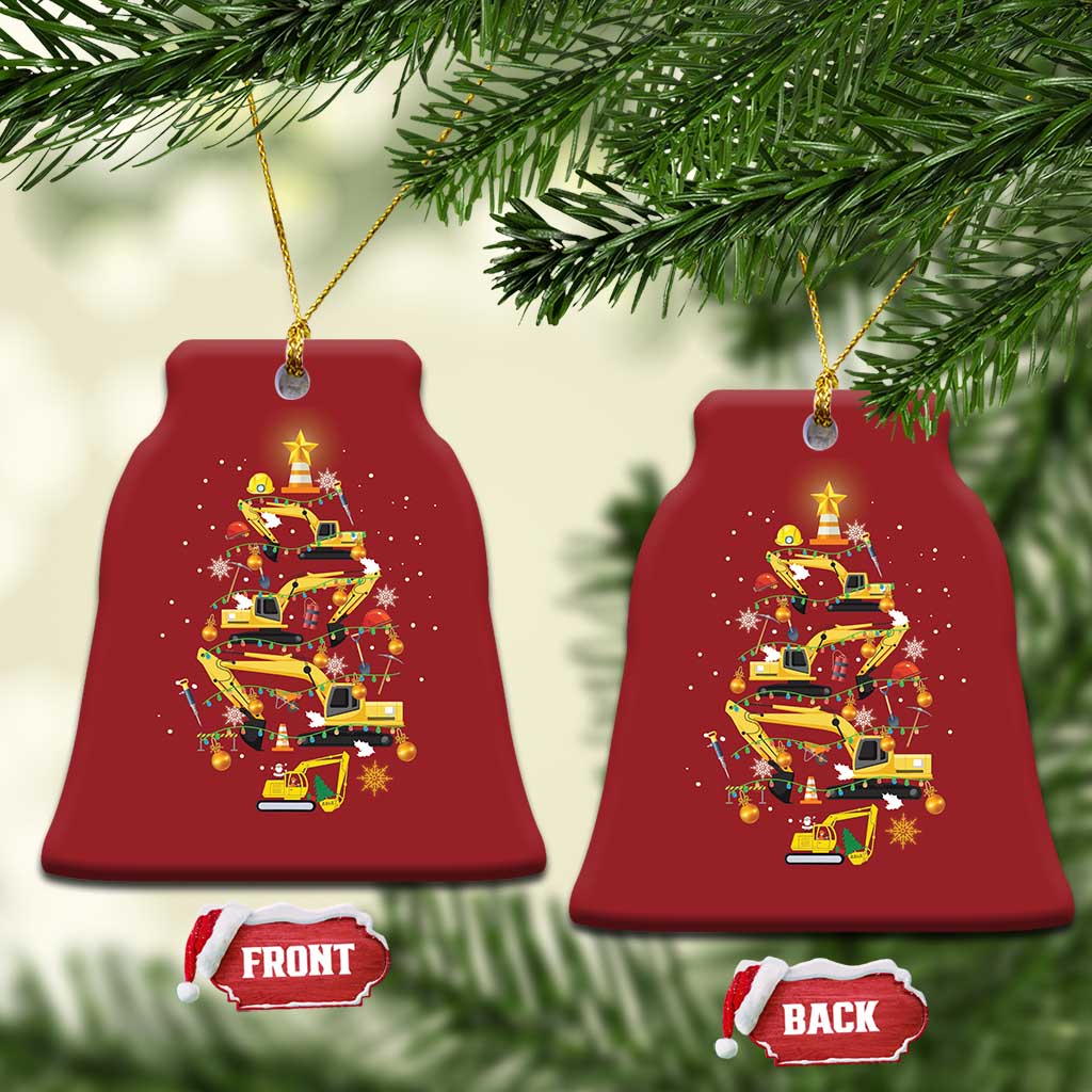 Christmas Tree Construction Excavator Christmas Ornament TS09
