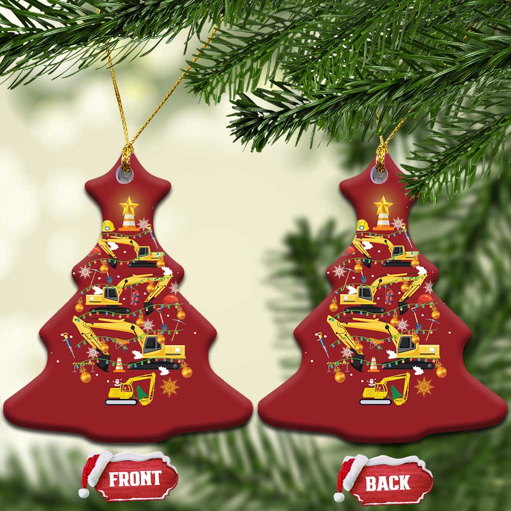 Christmas Tree Construction Excavator Christmas Ornament TS09