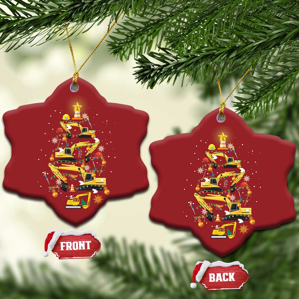 Christmas Tree Construction Excavator Christmas Ornament TS09