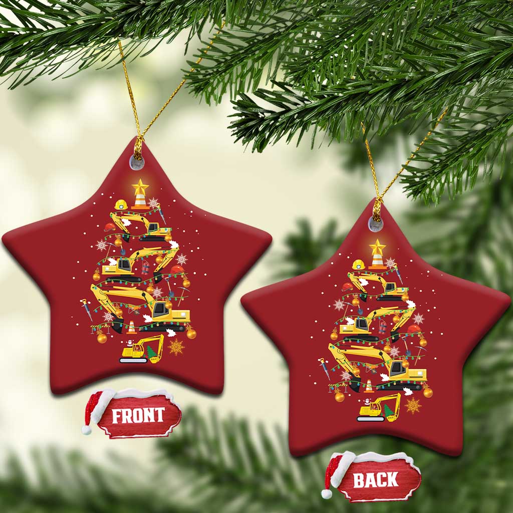 Christmas Tree Construction Excavator Christmas Ornament TS09