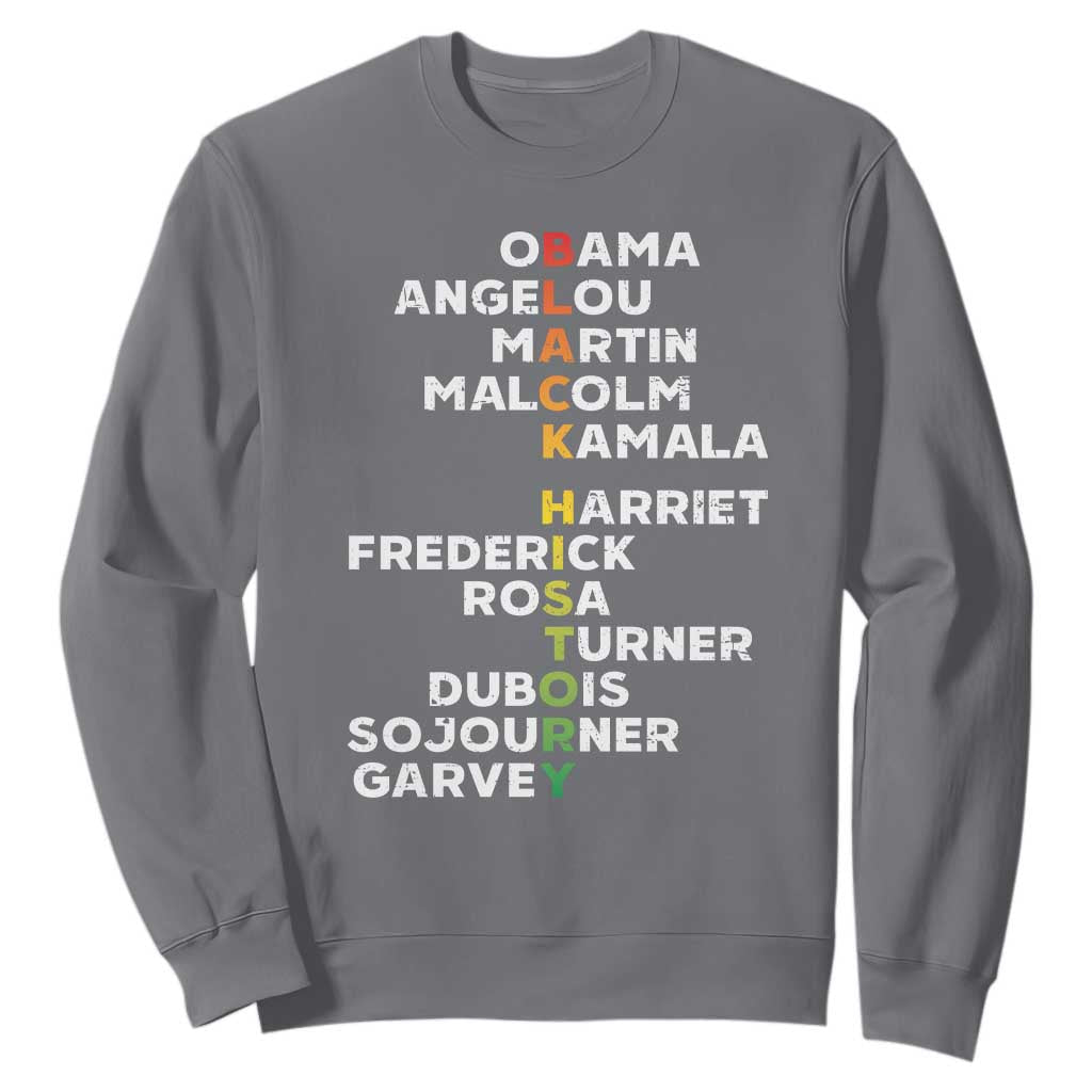 Black History Leaders Sweatshirt Martin Malcolm Harriet Obama TS09
