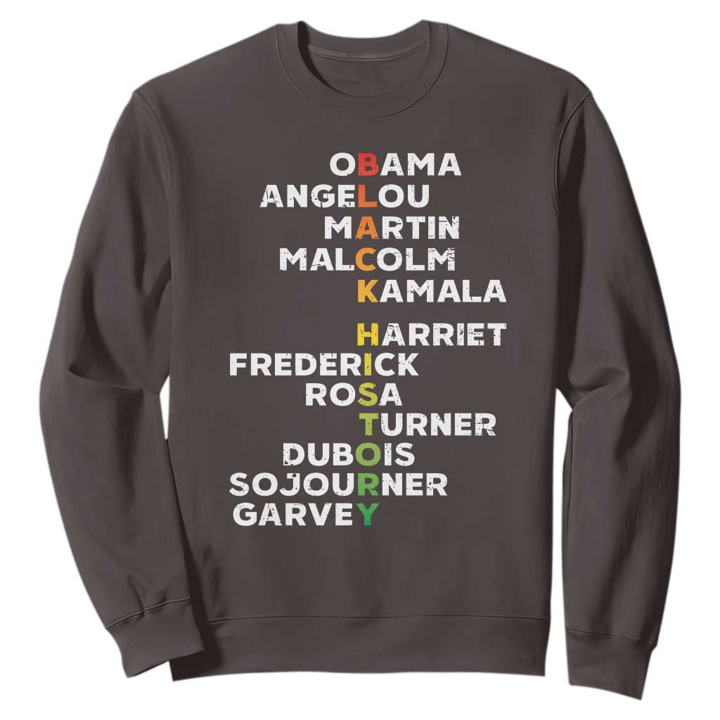 Black History Leaders Sweatshirt Martin Malcolm Harriet Obama TS09