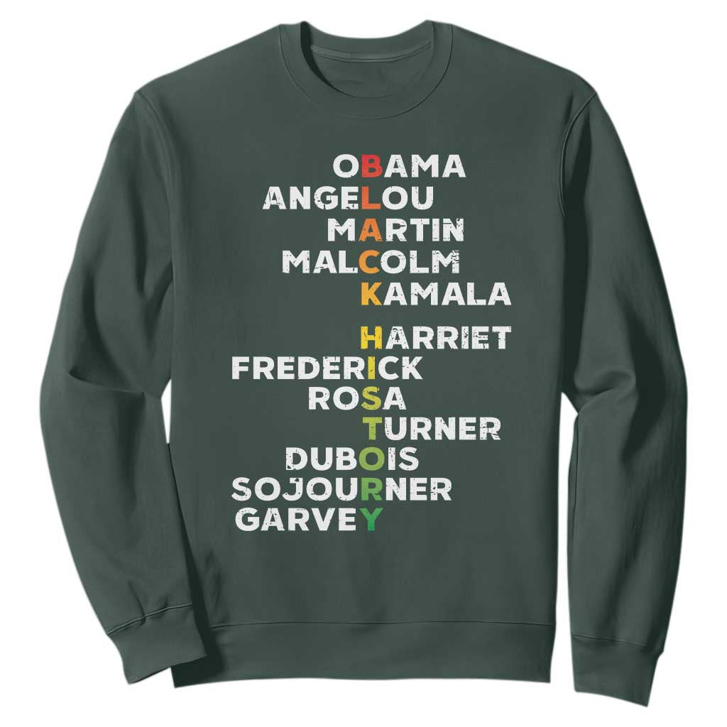 Black History Leaders Sweatshirt Martin Malcolm Harriet Obama TS09