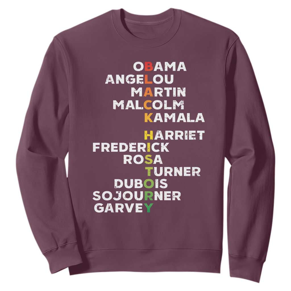 Black History Leaders Sweatshirt Martin Malcolm Harriet Obama TS09