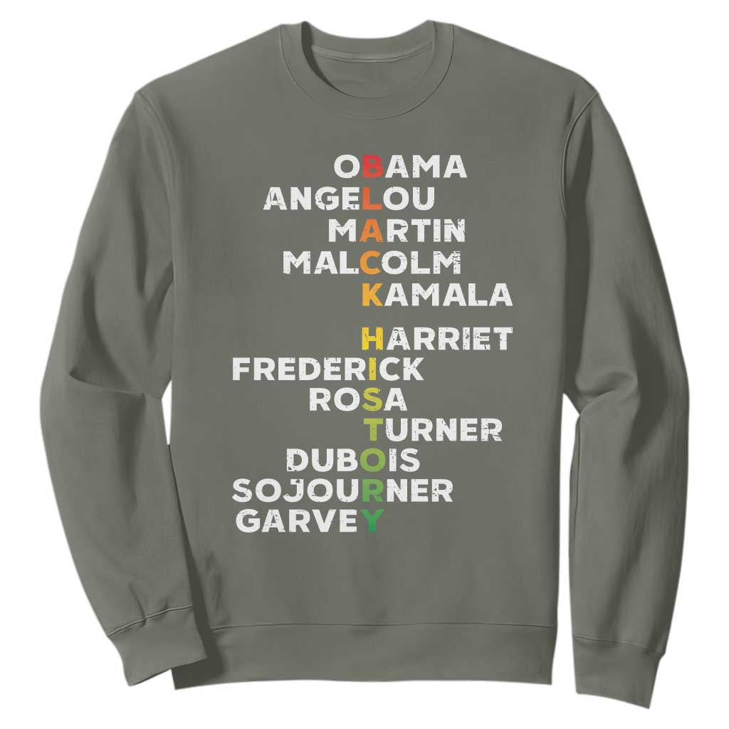 Black History Leaders Sweatshirt Martin Malcolm Harriet Obama TS09