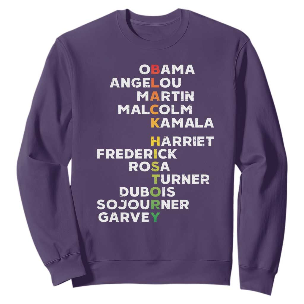 Black History Leaders Sweatshirt Martin Malcolm Harriet Obama TS09