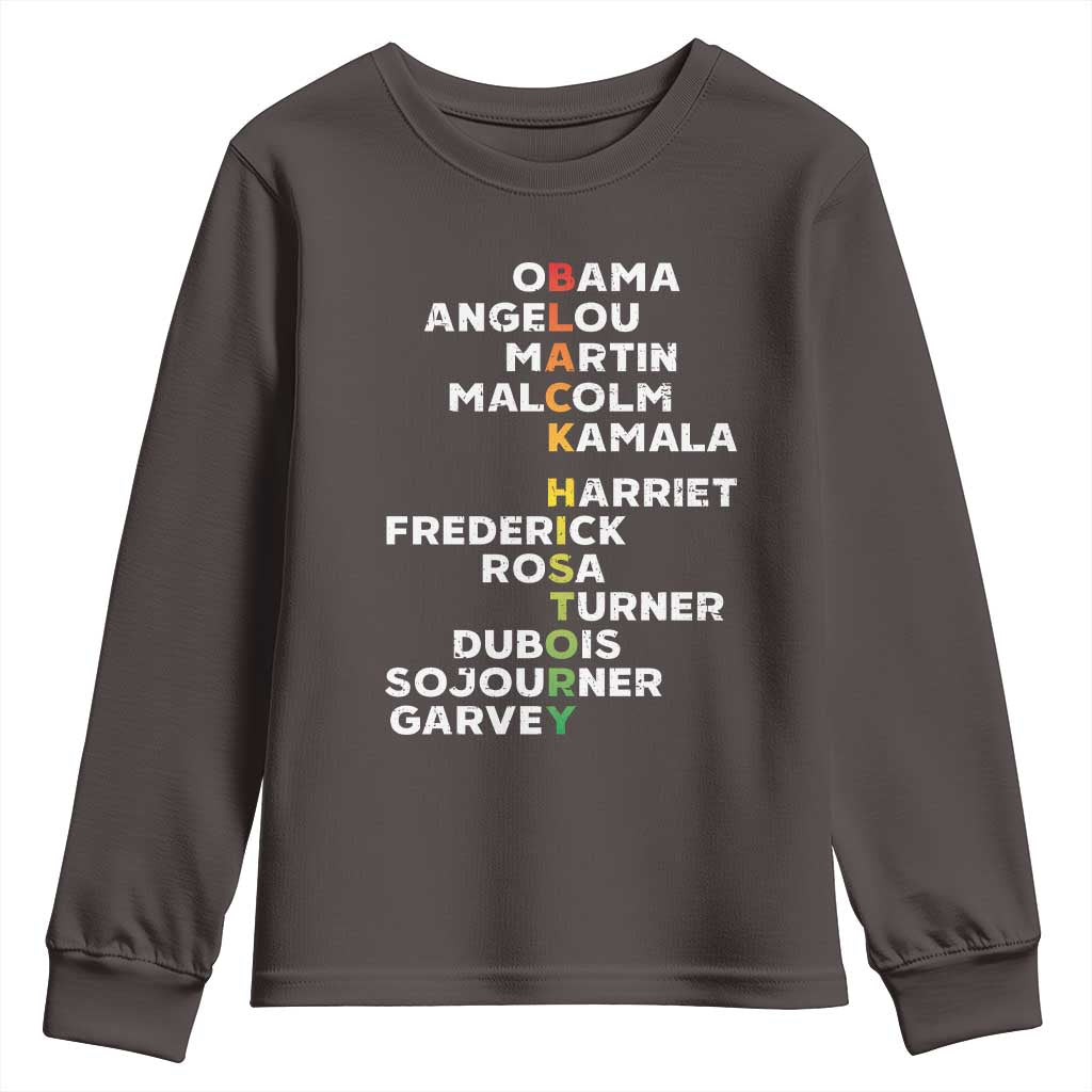 Black History Leaders Youth Sweatshirt Martin Malcolm Harriet Obama TS09