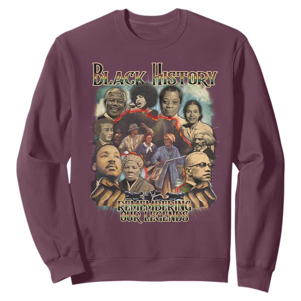 Black History Sweatshirt Remembering Our Legends Martin Malcolm Rosa Harriet Frederick TS09
