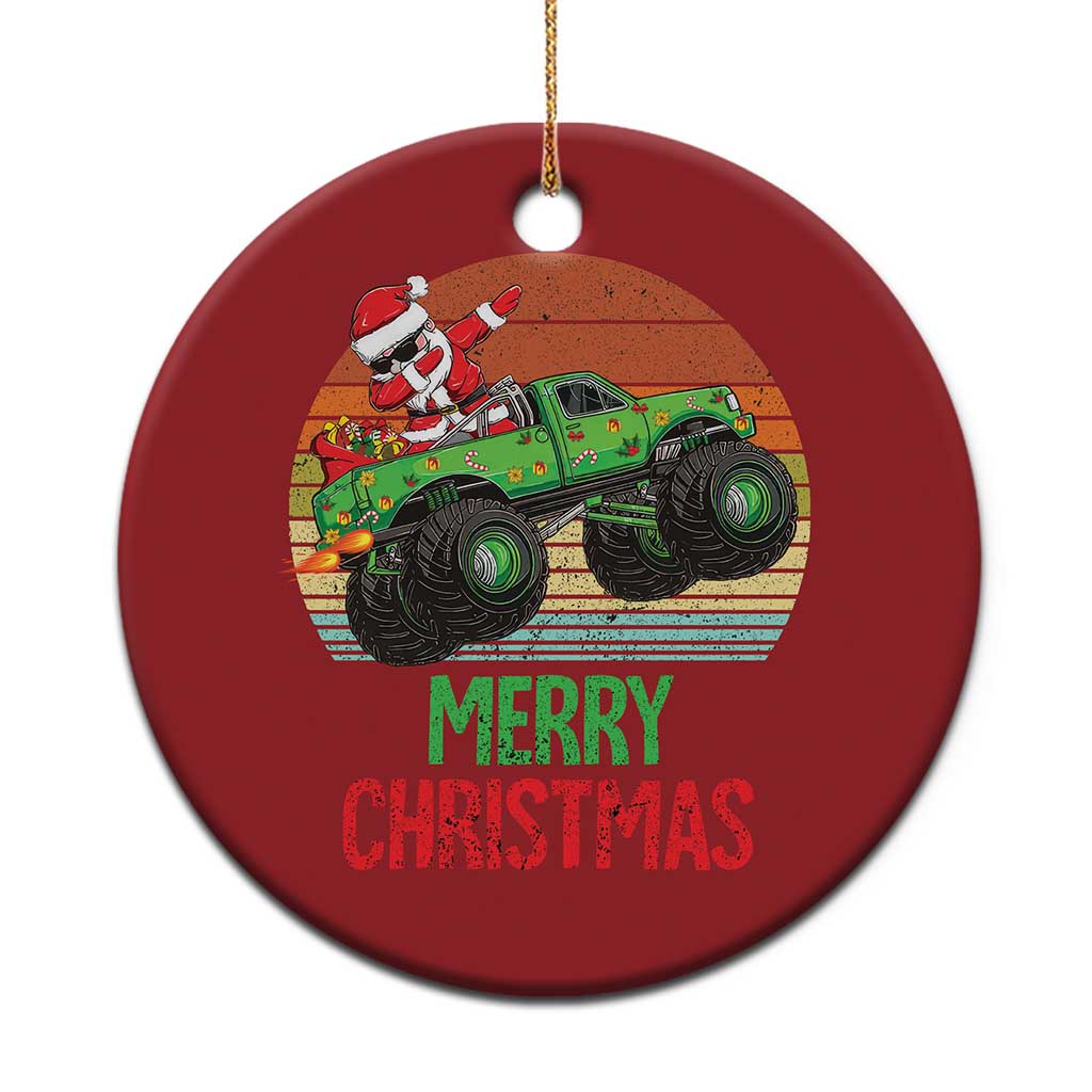 Merry Christmas Santa Monster Truck Dabbing Christmas Ornament TS09