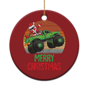 Merry Christmas Santa Monster Truck Dabbing Christmas Ornament TS09