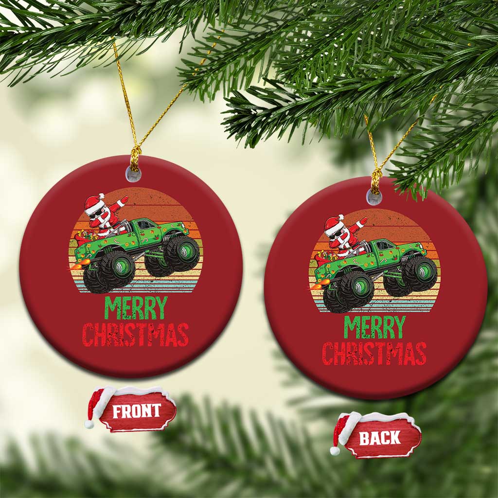 Merry Christmas Santa Monster Truck Dabbing Christmas Ornament TS09