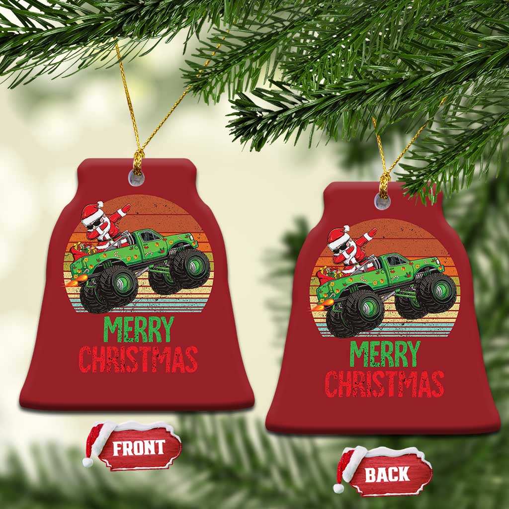 Merry Christmas Santa Monster Truck Dabbing Christmas Ornament TS09