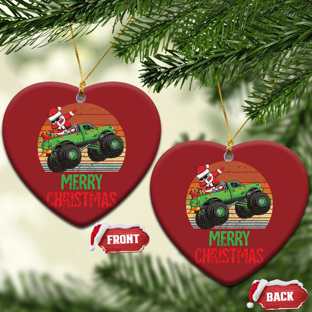 Merry Christmas Santa Monster Truck Dabbing Christmas Ornament TS09