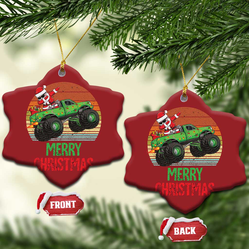 Merry Christmas Santa Monster Truck Dabbing Christmas Ornament TS09