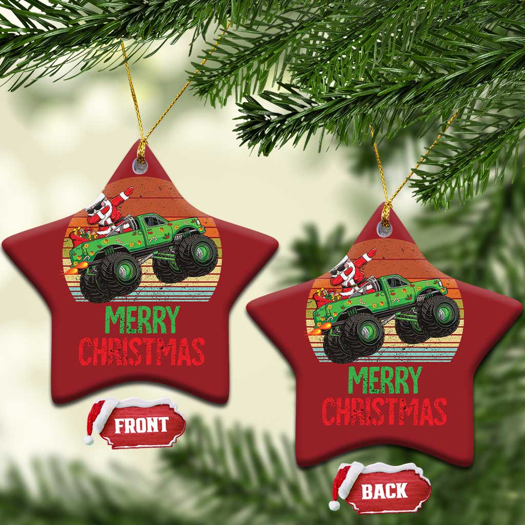 Merry Christmas Santa Monster Truck Dabbing Christmas Ornament TS09