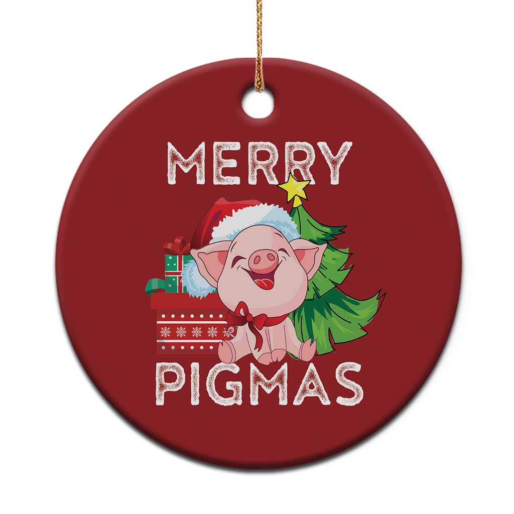 Merry Pigmas Cute Pig Santa Xmas Farmer Christmas Ornament TS09