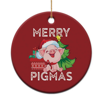 Merry Pigmas Cute Pig Santa Xmas Farmer Christmas Ornament TS09