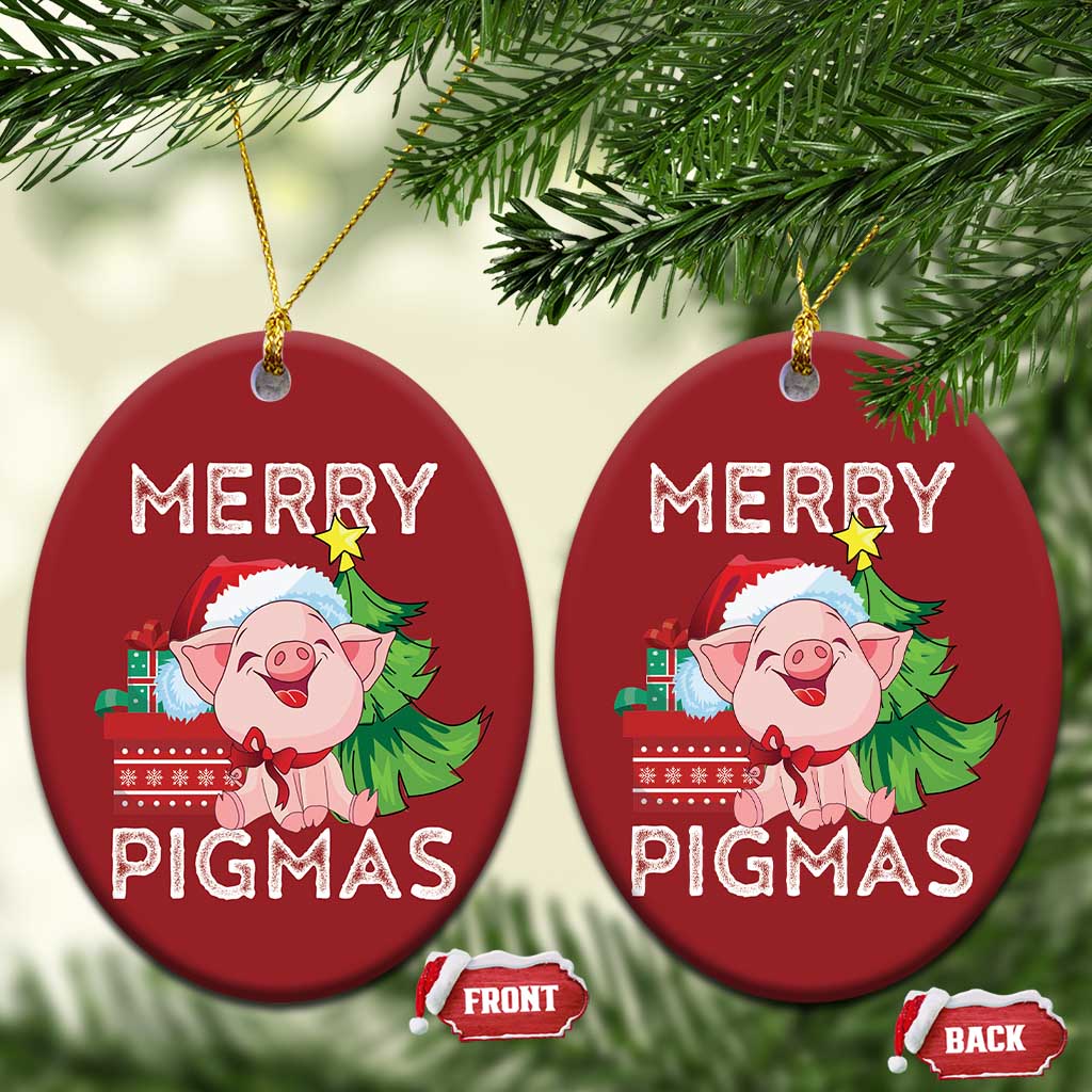 Merry Pigmas Cute Pig Santa Xmas Farmer Christmas Ornament TS09