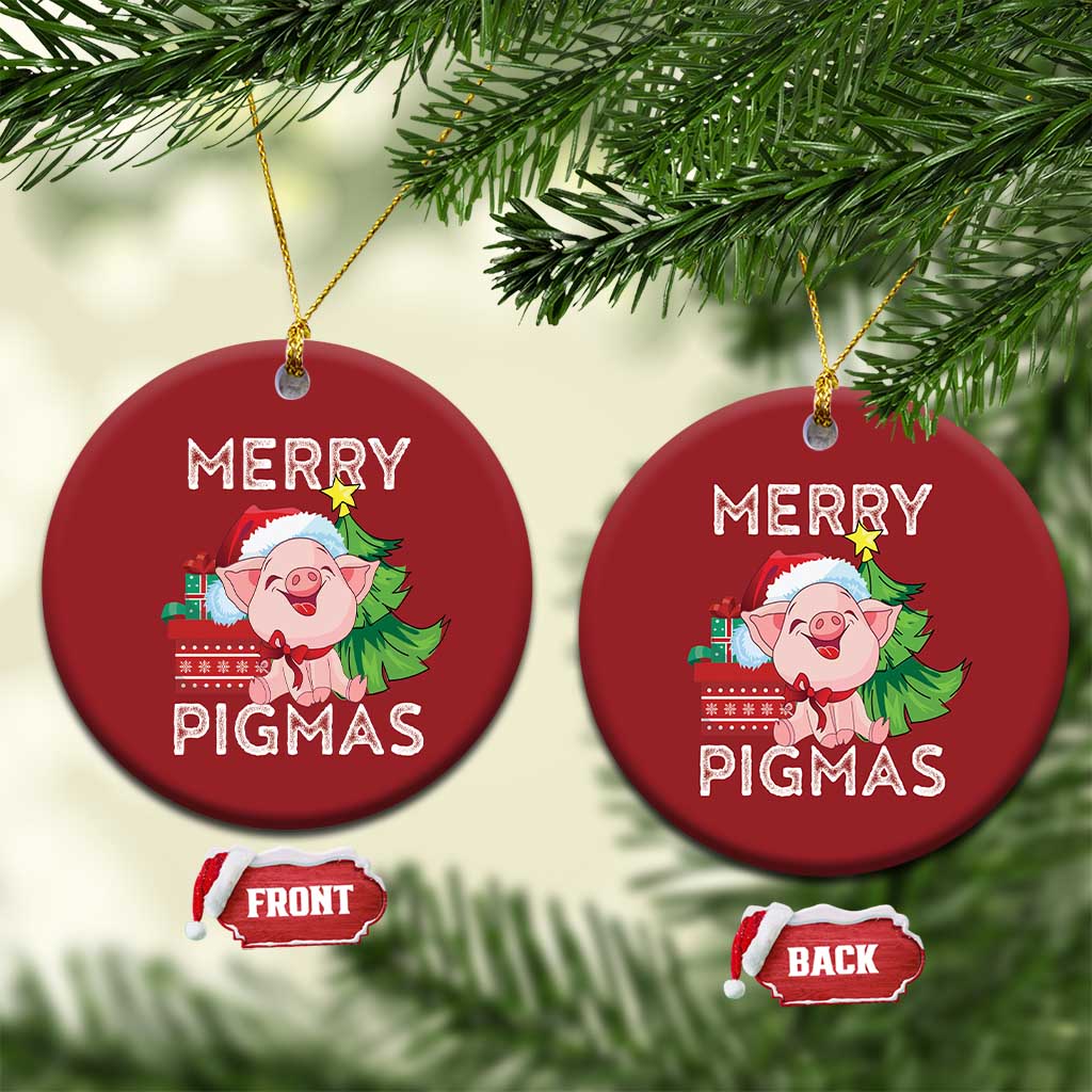 Merry Pigmas Cute Pig Santa Xmas Farmer Christmas Ornament TS09