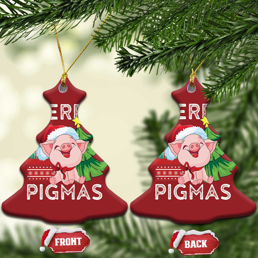 Merry Pigmas Cute Pig Santa Xmas Farmer Christmas Ornament TS09