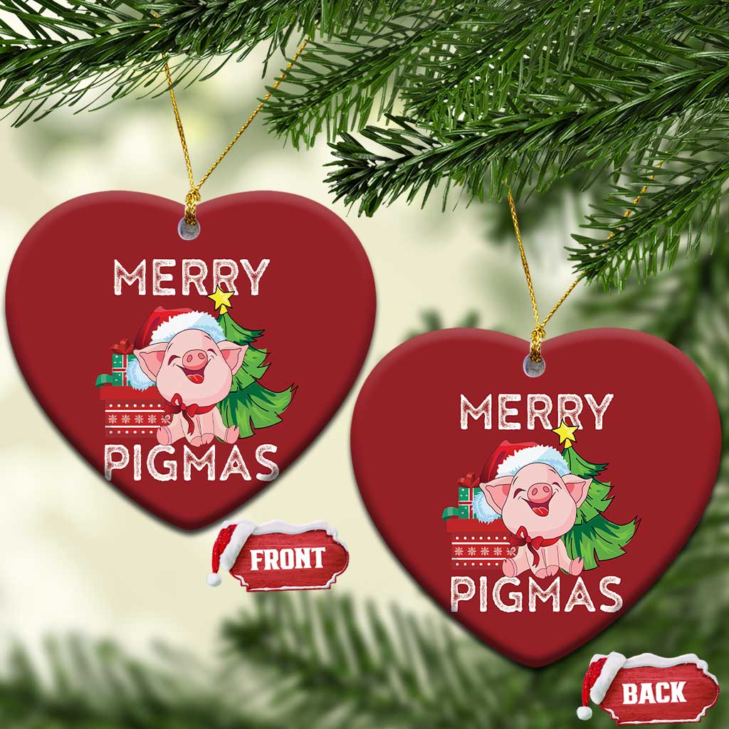 Merry Pigmas Cute Pig Santa Xmas Farmer Christmas Ornament TS09