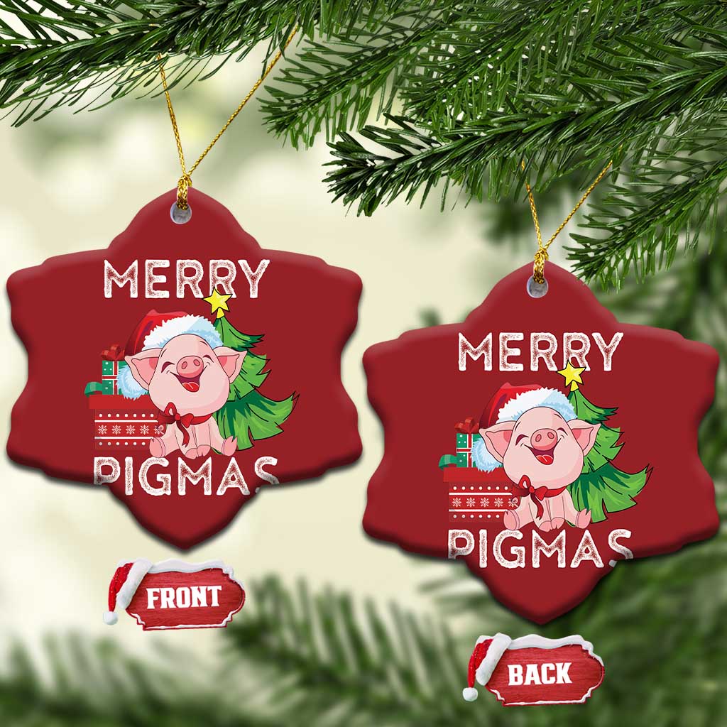 Merry Pigmas Cute Pig Santa Xmas Farmer Christmas Ornament TS09