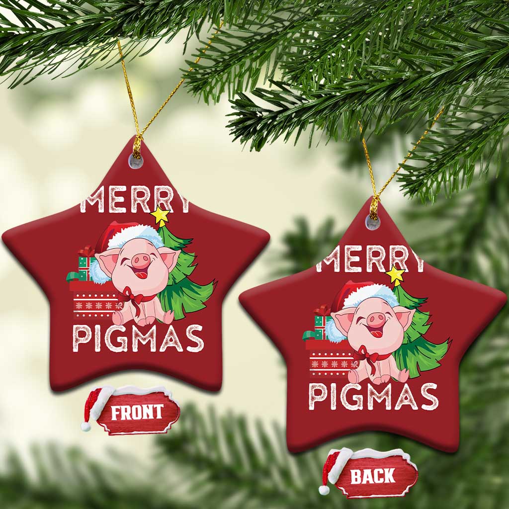 Merry Pigmas Cute Pig Santa Xmas Farmer Christmas Ornament TS09