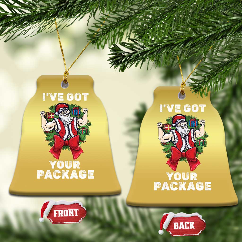 Funny Xmas Christmas Ornament I've Got Your Package Santa Gymer TS09