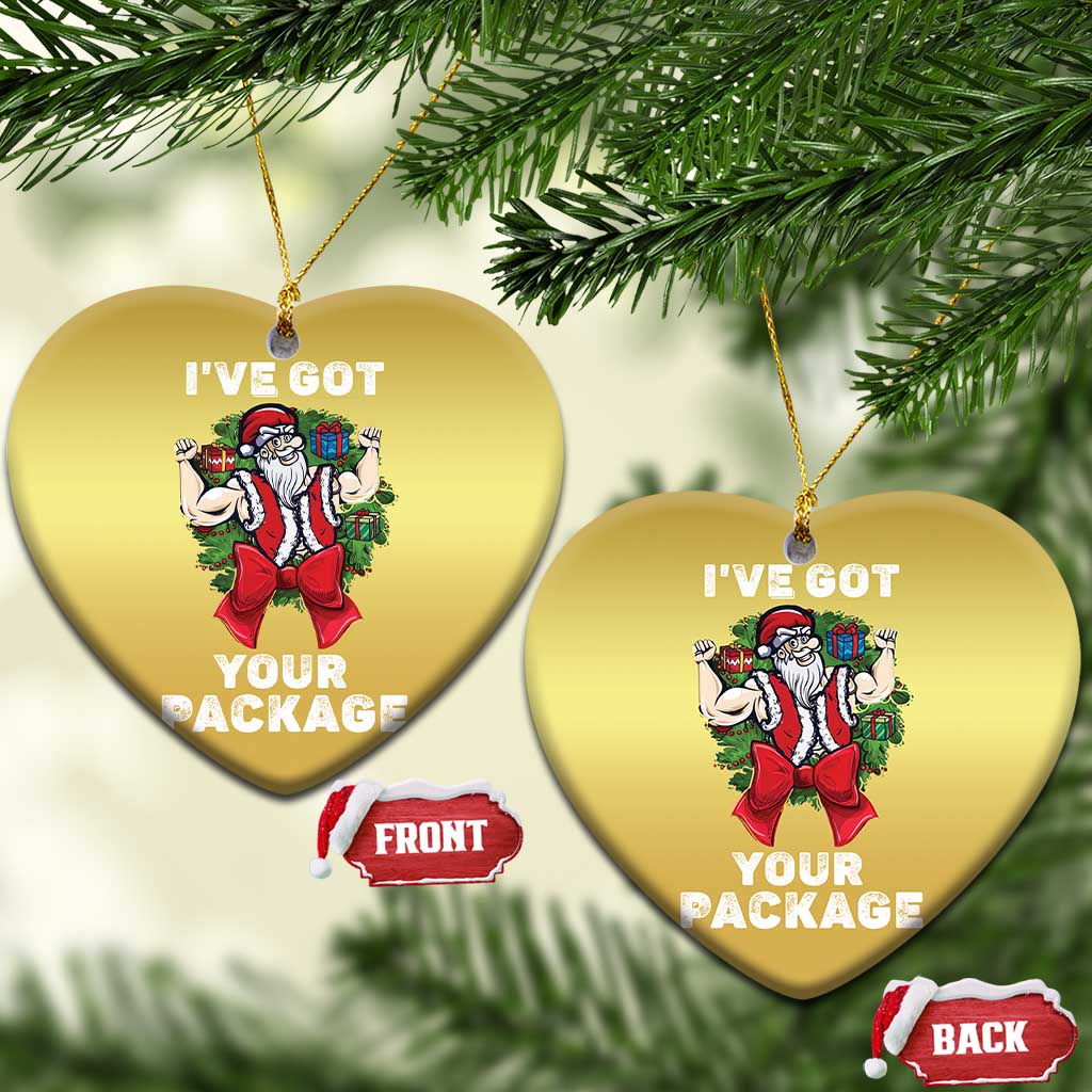 Funny Xmas Christmas Ornament I've Got Your Package Santa Gymer TS09