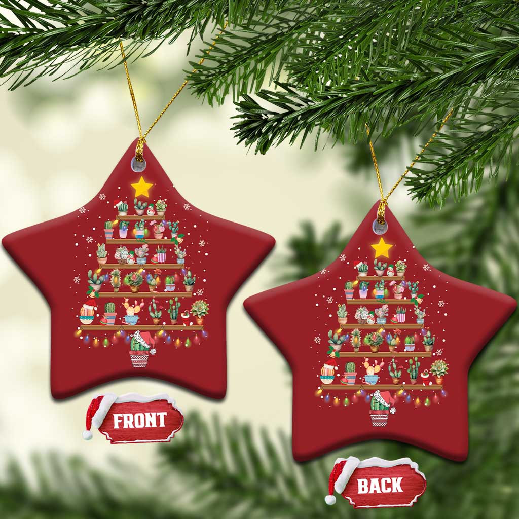 Succulent Christmas Tree Cactus Gardener Christmas Ornament TS09