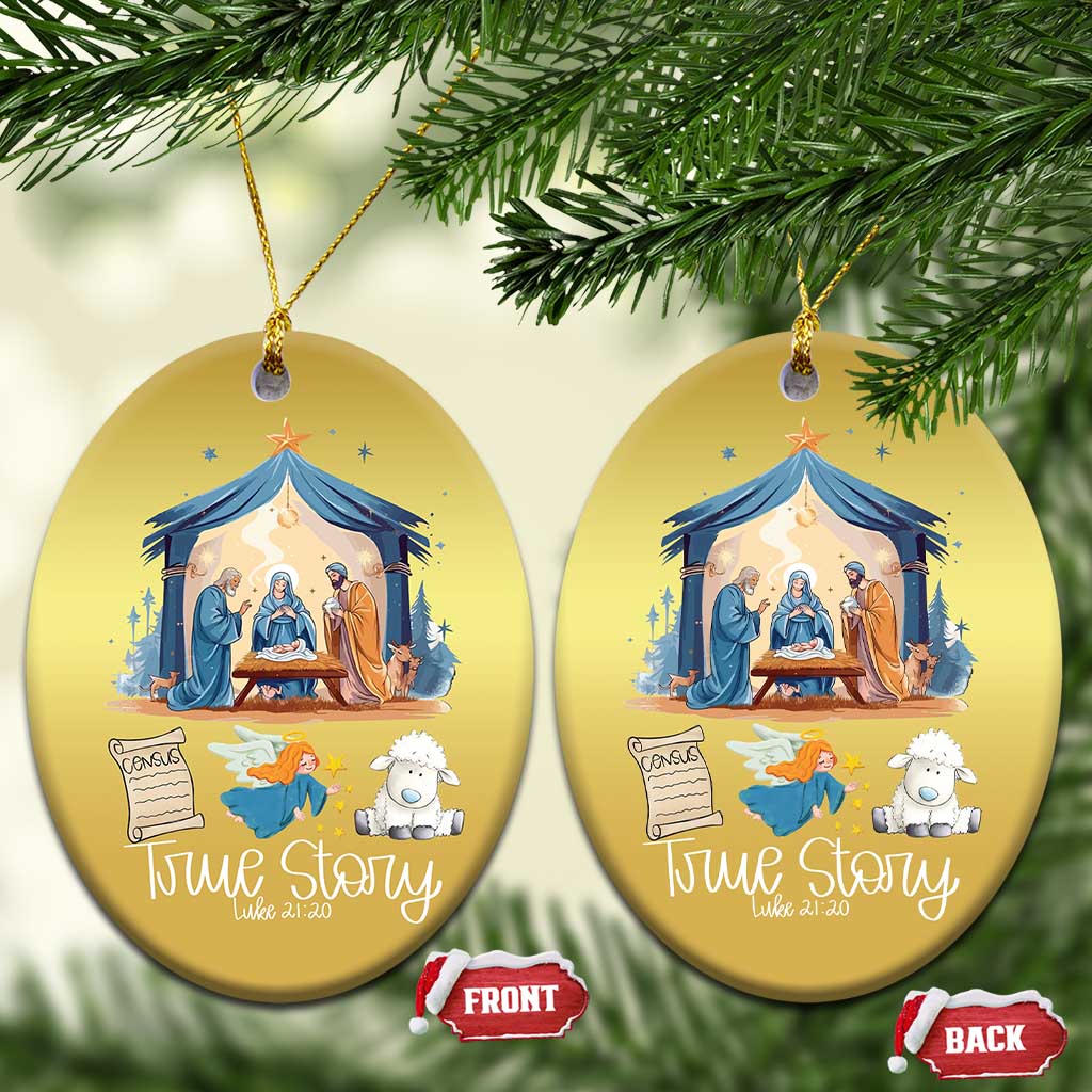 True Story Nativity Christmas Baby God Jesus Christian Christmas Ornament TS09