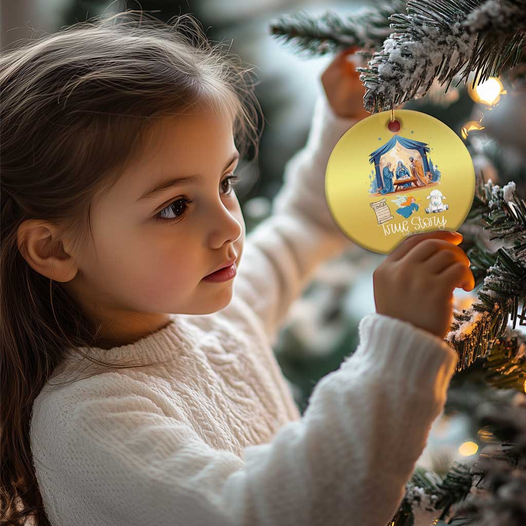 True Story Nativity Christmas Baby God Jesus Christian Christmas Ornament TS09