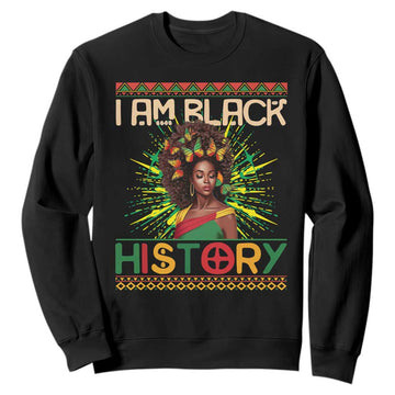 I Am Black History Sweatshirt African American Women Pretty Butterfly TS09