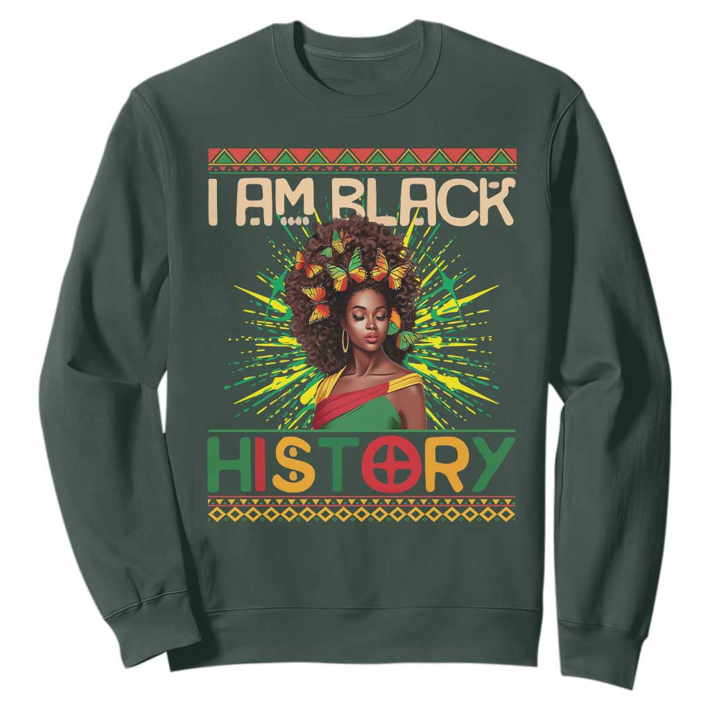 I Am Black History Sweatshirt African American Women Pretty Butterfly TS09