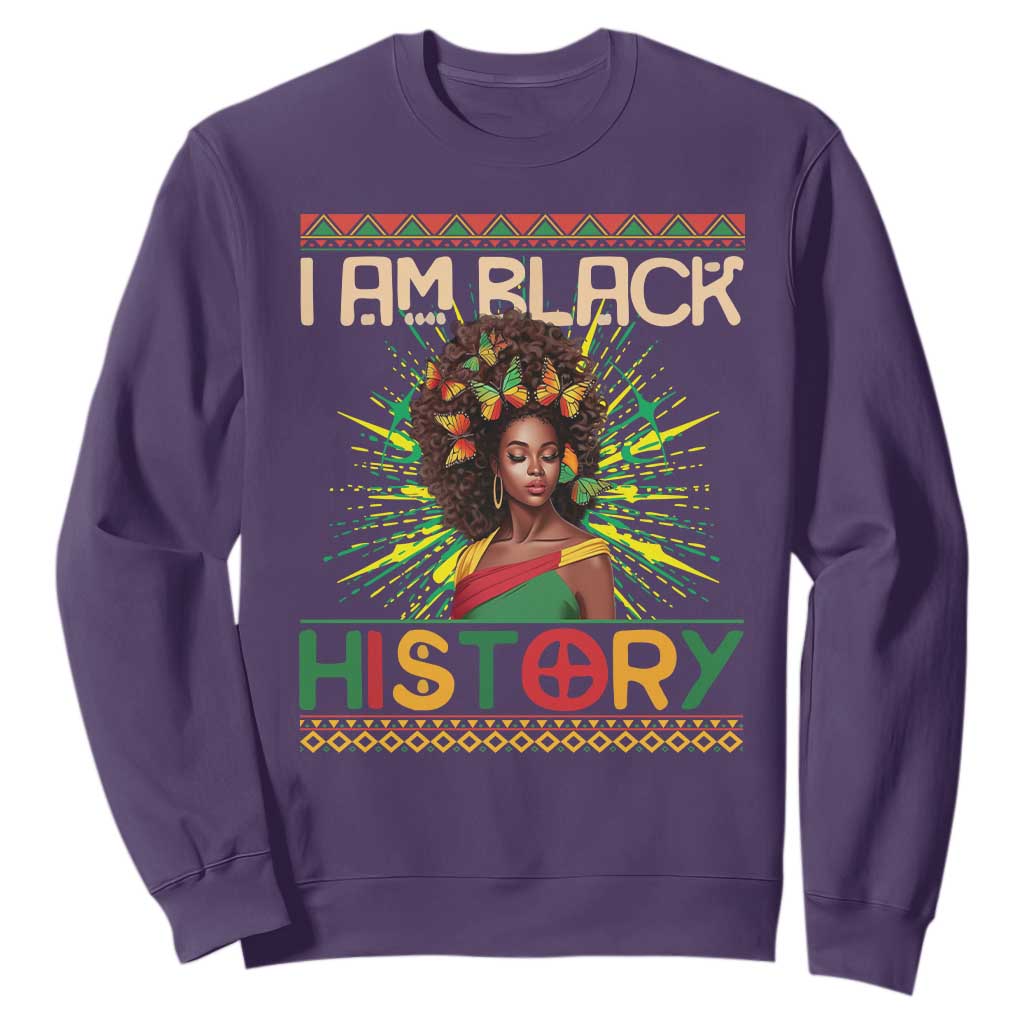 I Am Black History Sweatshirt African American Women Pretty Butterfly TS09