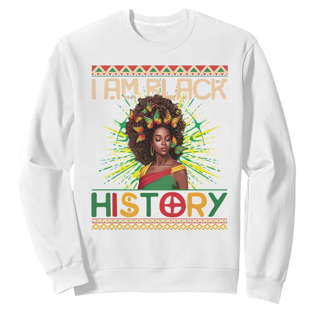 I Am Black History Sweatshirt African American Women Pretty Butterfly TS09