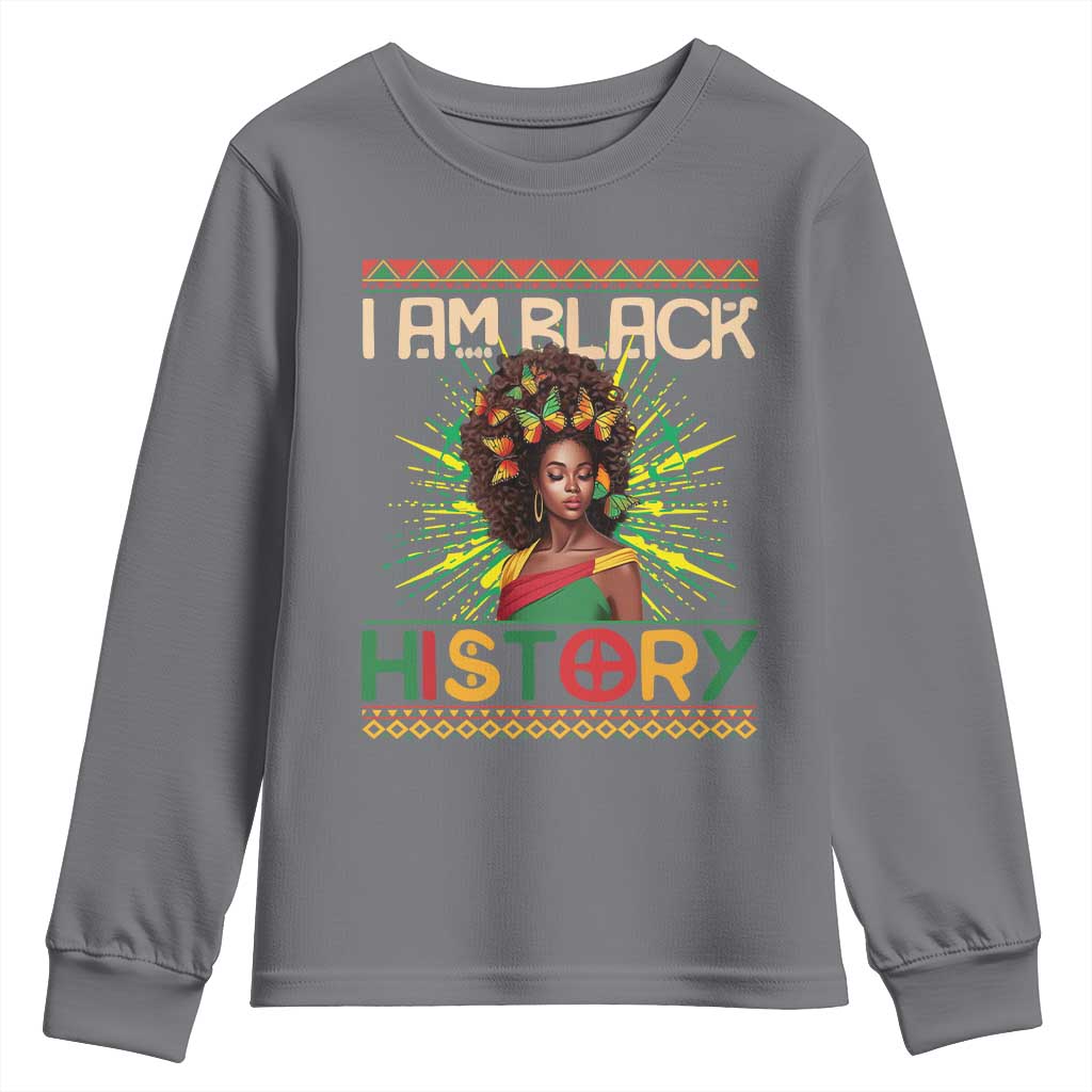 I Am Black History Youth Sweatshirt African American Women Pretty Butterfly TS09