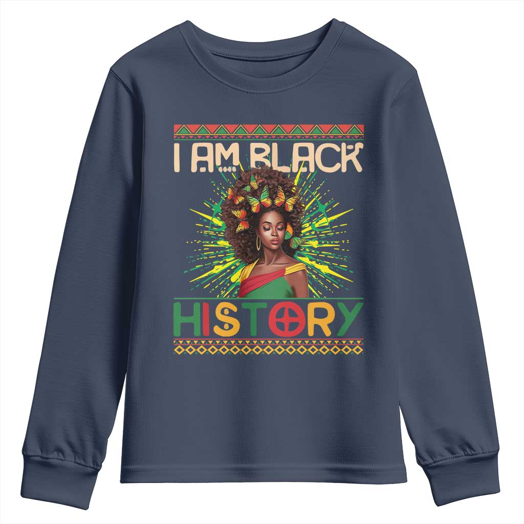 I Am Black History Youth Sweatshirt African American Women Pretty Butterfly TS09