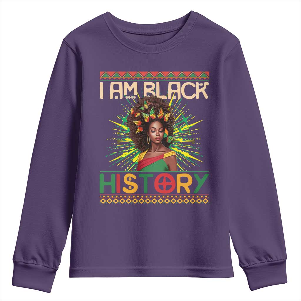 I Am Black History Youth Sweatshirt African American Women Pretty Butterfly TS09