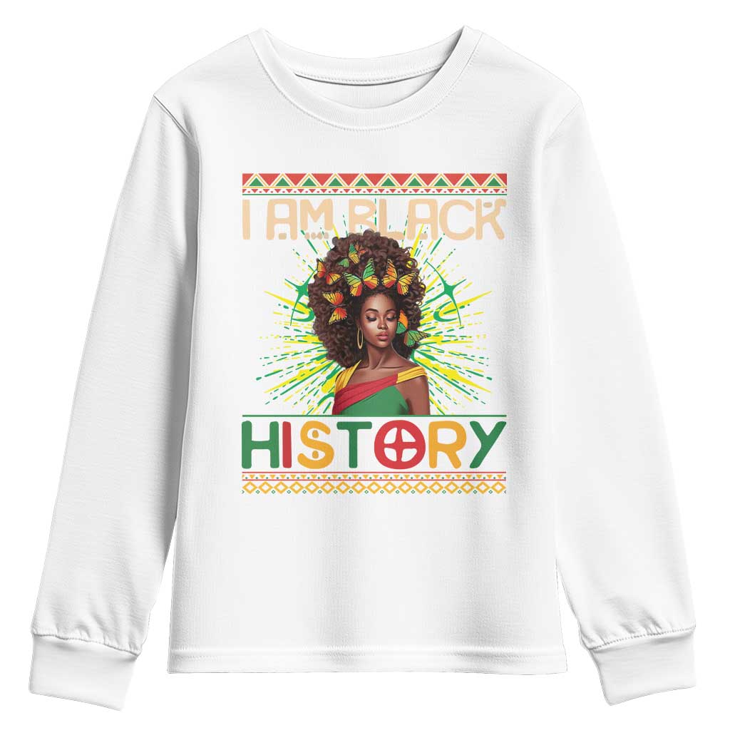 I Am Black History Youth Sweatshirt African American Women Pretty Butterfly TS09