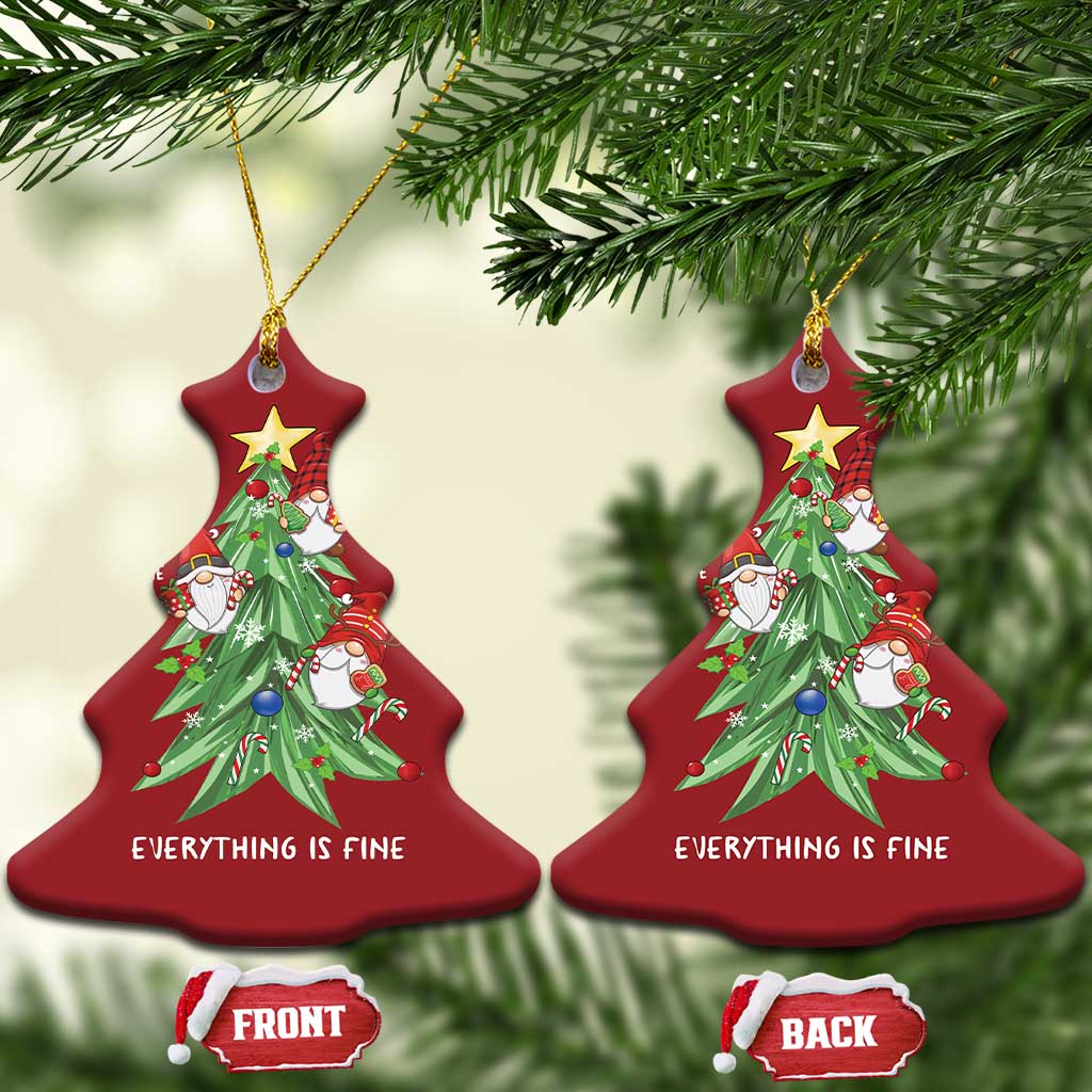 Funny Xmas Gnomies It's Fine We're Fine Everything's Fine Christmas Ornament TS09