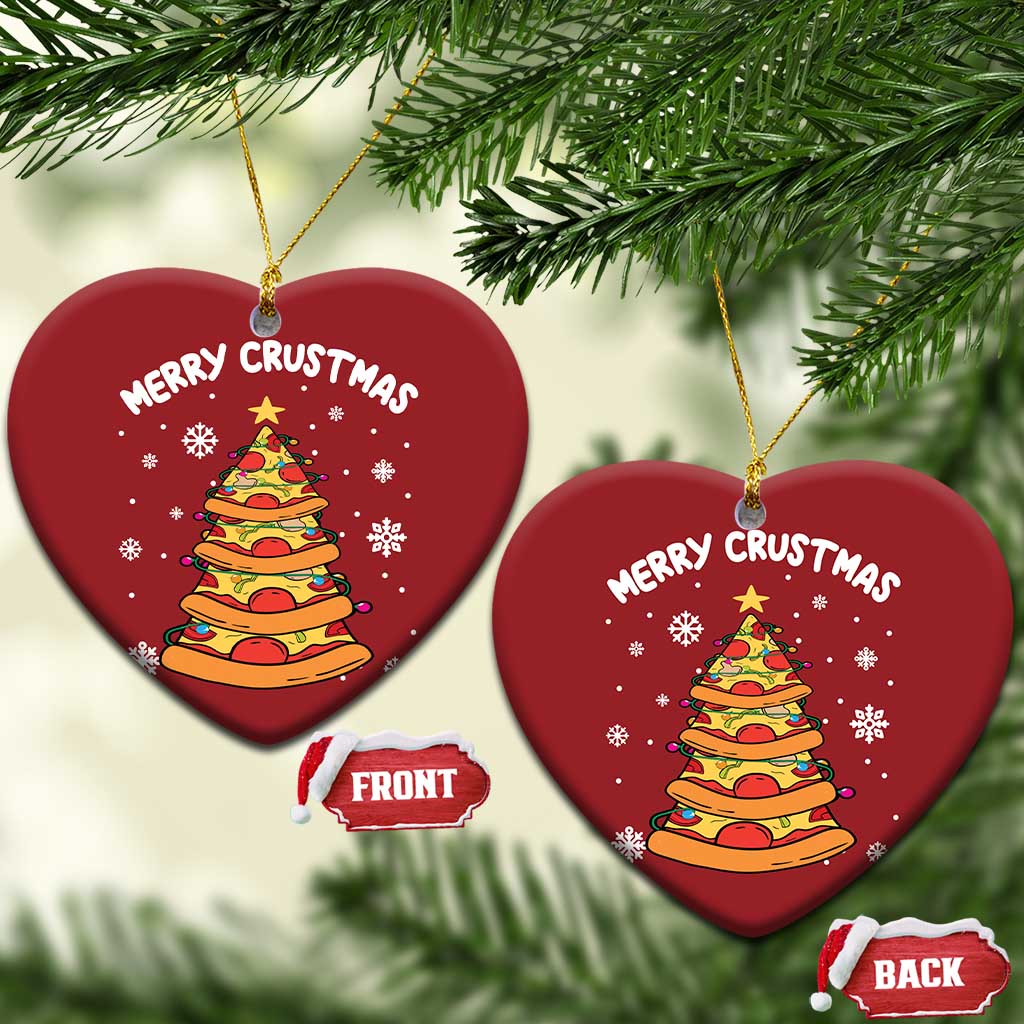 Funny Xmas Pizza Lover Christmas Ornament Merry Crustmas Pizza Christmas Tree TS09