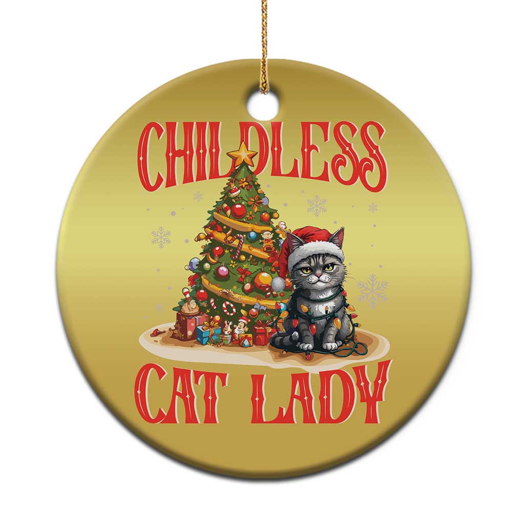 Xmas Childless Cat Lady Christmas Ornament Funny Cat Christmas Light Tree TS09