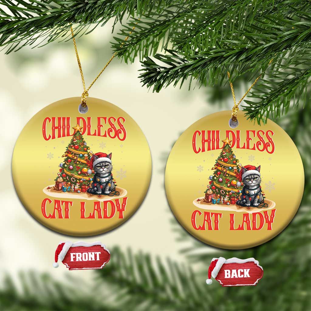 Xmas Childless Cat Lady Christmas Ornament Funny Cat Christmas Light Tree TS09