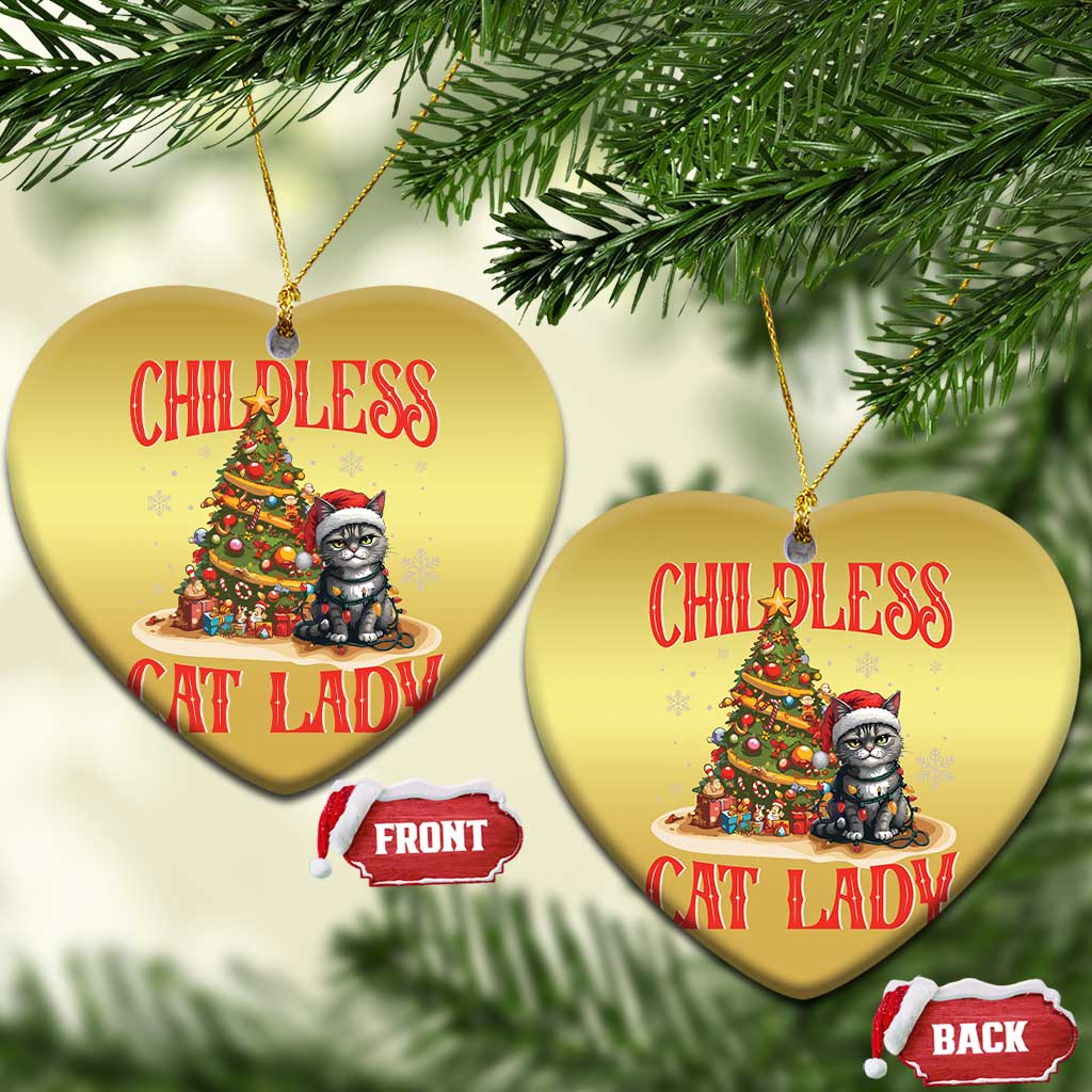 Xmas Childless Cat Lady Christmas Ornament Funny Cat Christmas Light Tree TS09