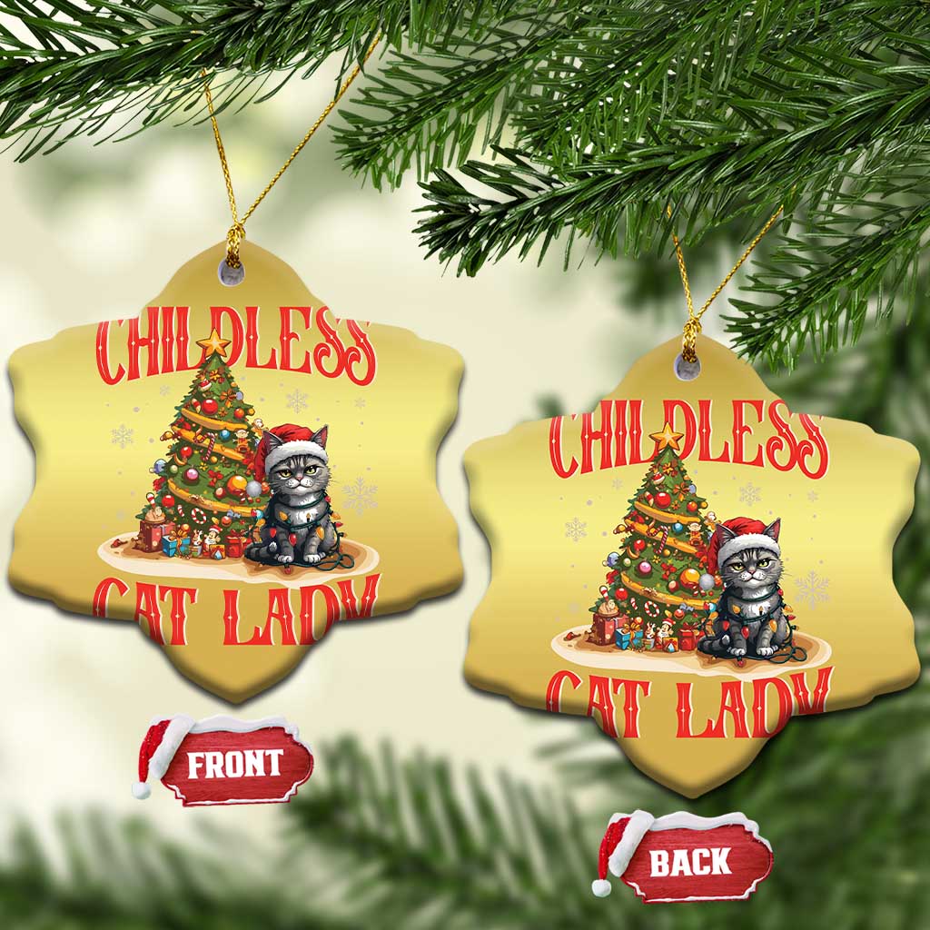 Xmas Childless Cat Lady Christmas Ornament Funny Cat Christmas Light Tree TS09