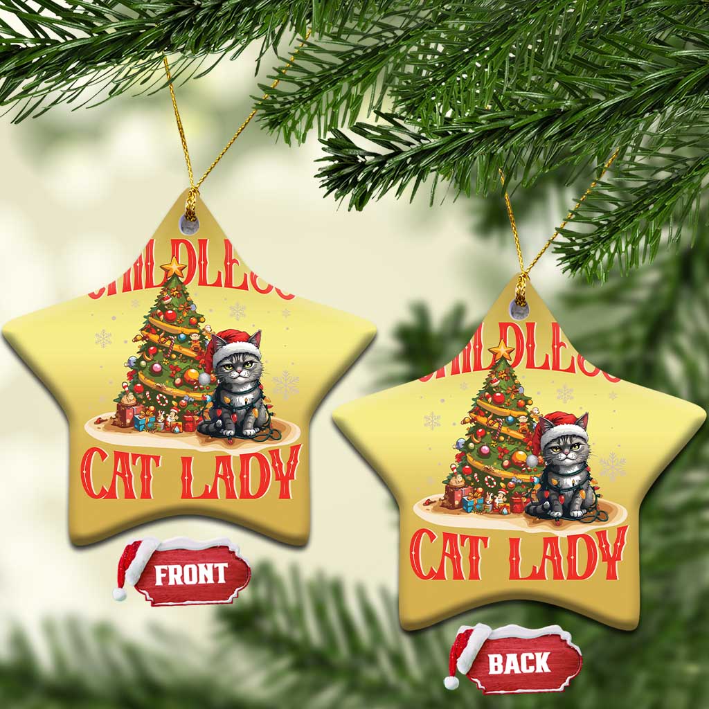 Xmas Childless Cat Lady Christmas Ornament Funny Cat Christmas Light Tree TS09