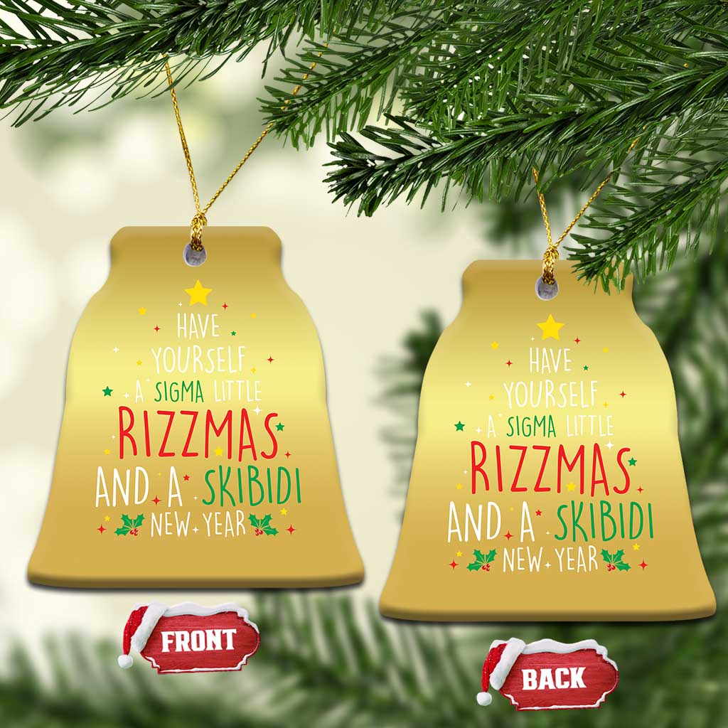 Funny Xmas Christmas Ornament Have Yourself A Sigma Little Rizzmas And A Skibidi New Year TS09