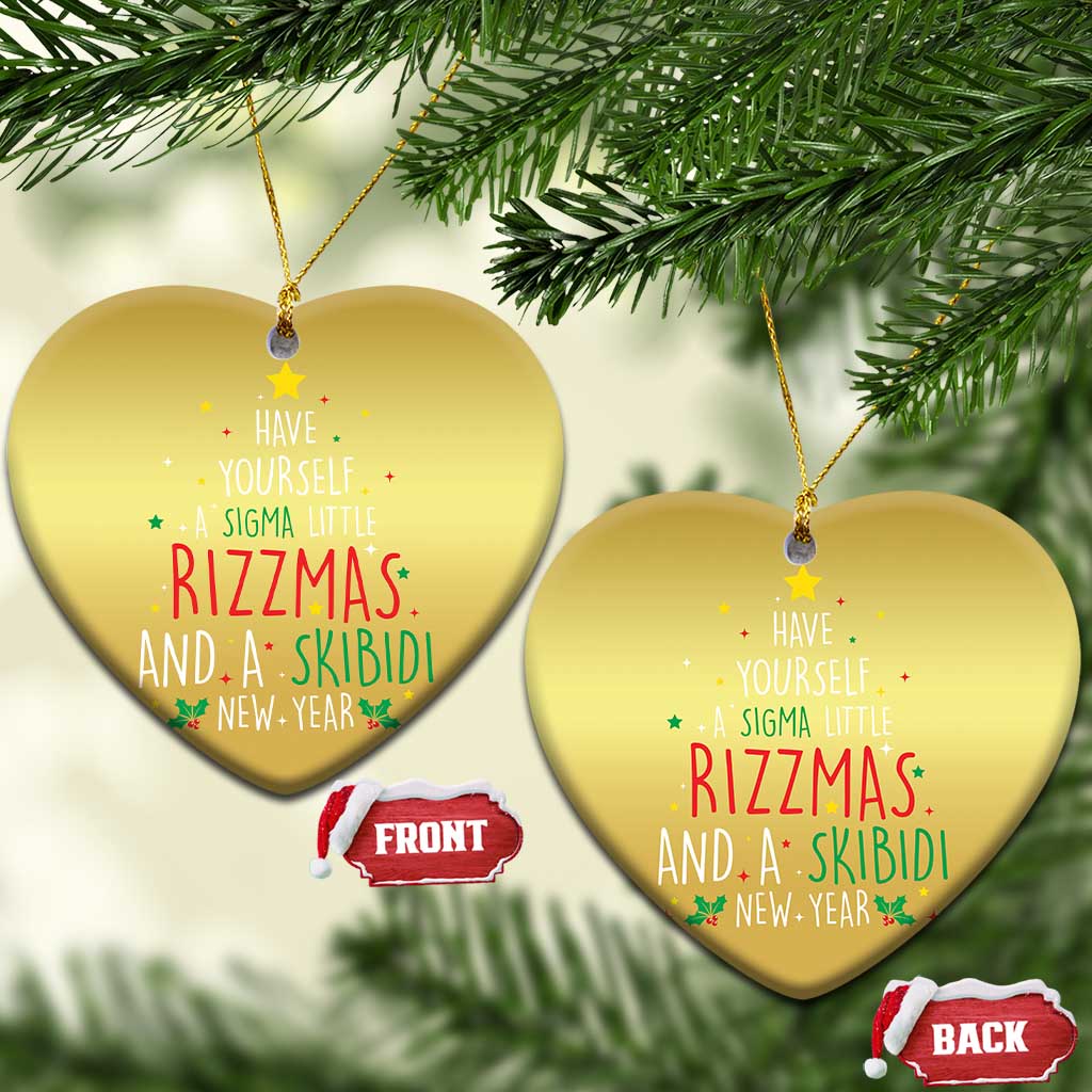 Funny Xmas Christmas Ornament Have Yourself A Sigma Little Rizzmas And A Skibidi New Year TS09