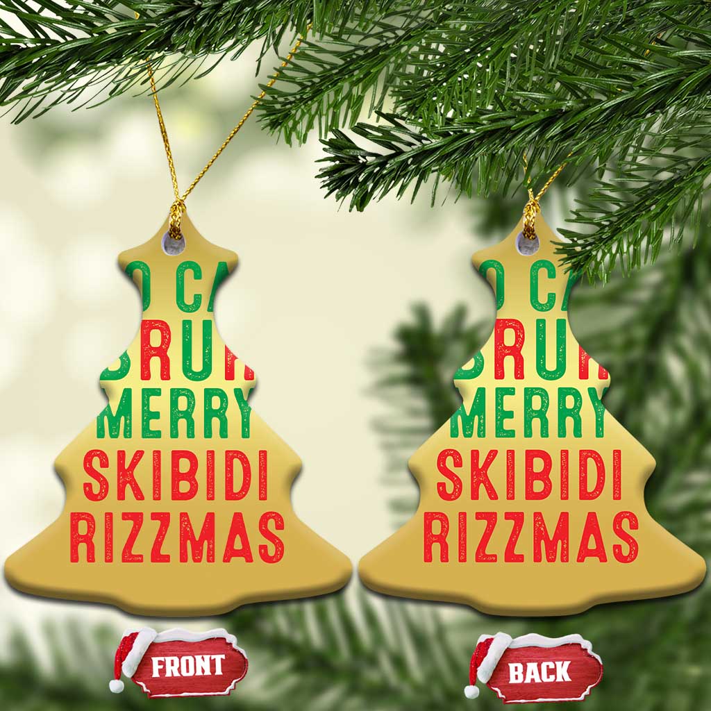Funny Xmas Christmas Ornament No Cap BRUH Merry Skibidi Rizzmas TS09